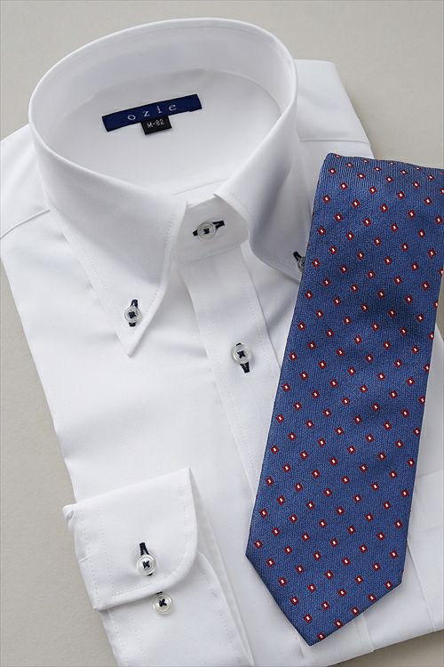 オックスフォードシャツ コーデ1 8012-L09A-1-WHITE