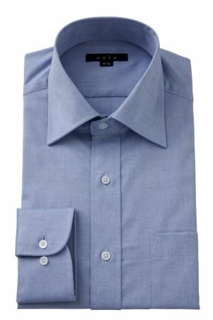【メンズ・ドレスシャツ・ワイシャツ】<br>ナチュラルフィット・プレミアムコットン・オックスフォード・形態安定・綿100％・ワイドカラー