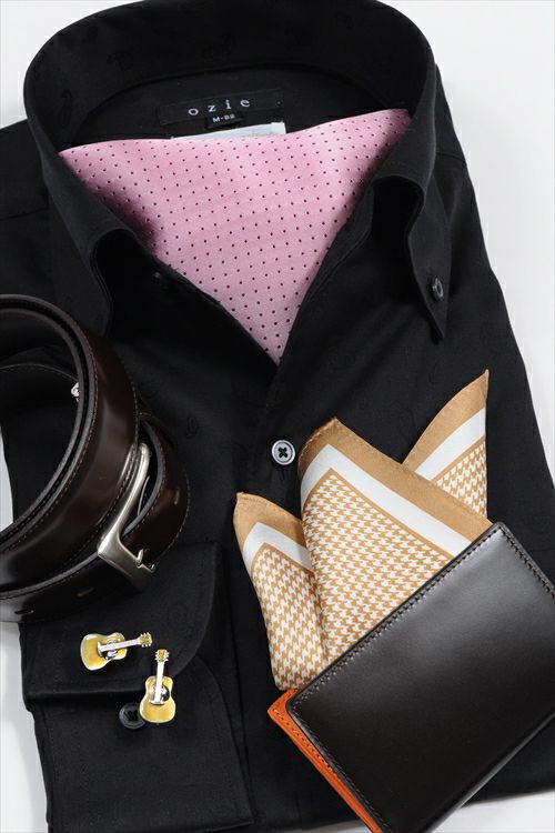 アスコットタイ・チーフセット NA-100-PINK-コーディネートイメージ