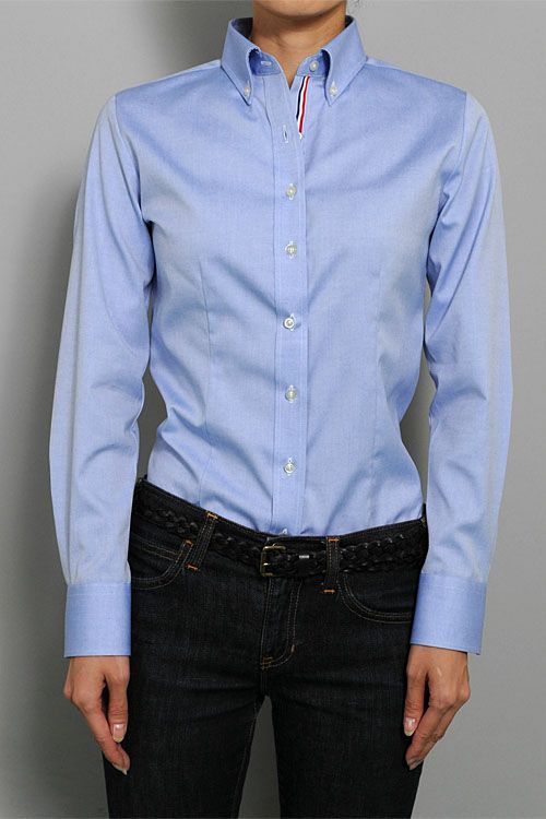 レディースシャツ フロントin 6274-A10-2-BLUE