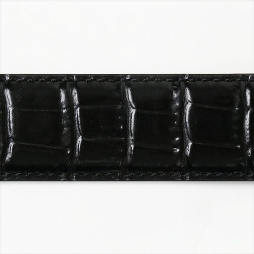 クロコダイル型押しベルト素材アップ KE21283-19-BLACK