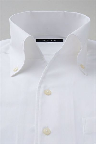 ozie|オジエ　ビジネスシーンで着用する白シャツ・イタリアンカラー・スキッパー・8044-H06B-4-WHITE