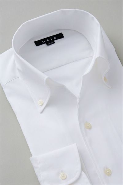 【メンズ・ドレスシャツ・ワイシャツ】,  ナチュラルフィット・プレミアムコットン・オックスフォード・形態安定・綿100%・イタリアンカラー・ボタンダウン・スキッパー・第一ボタン無し