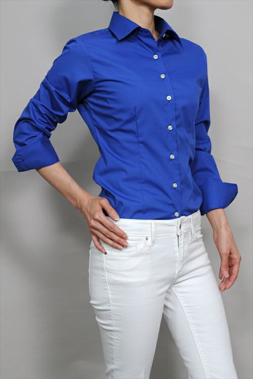 レディースシャツ 正面3 6271R-4-BLUE