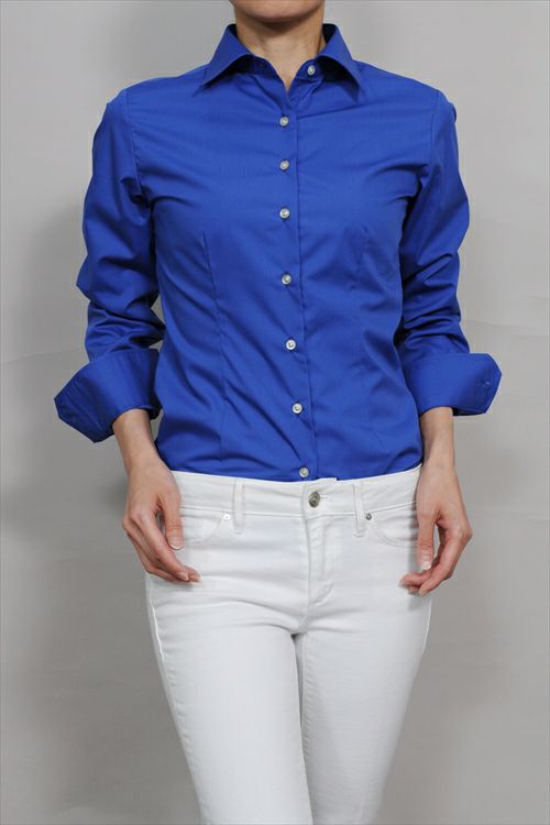 レディースシャツ 正面4 6271R-4-BLUE