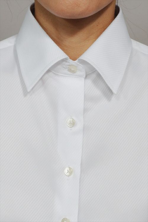 レディースシャツ　6271-F01-WHITE-衿