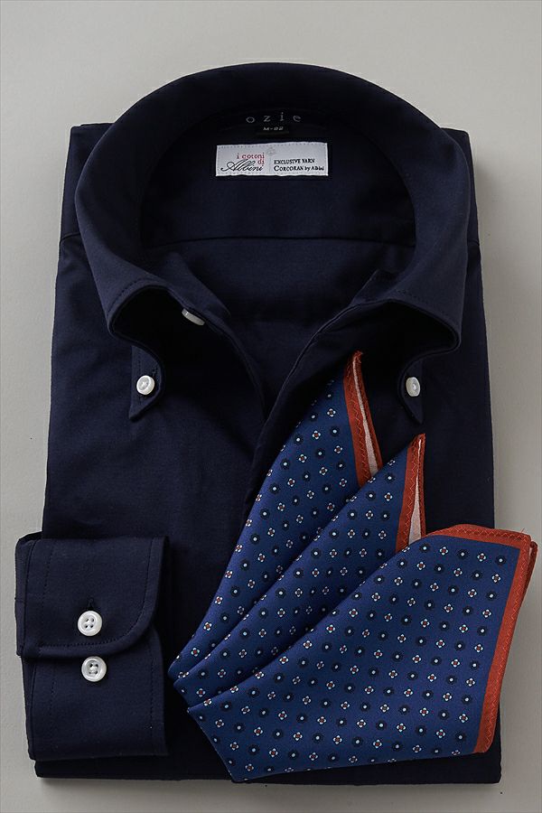 ニットシャツ 8054-G09B-NAVY コーディネート1