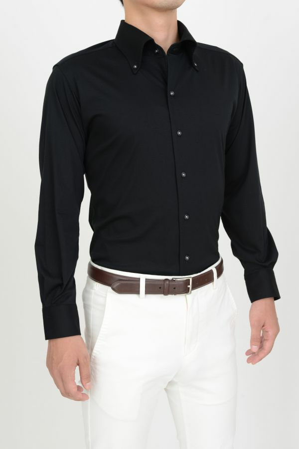 ニットシャツ 8054-G09C-BLACK 全体2