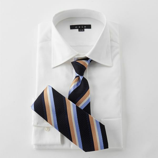 フレスコタイ・ネクタイ  NF-037-NAVYBLUE-コーディネートイメージ1