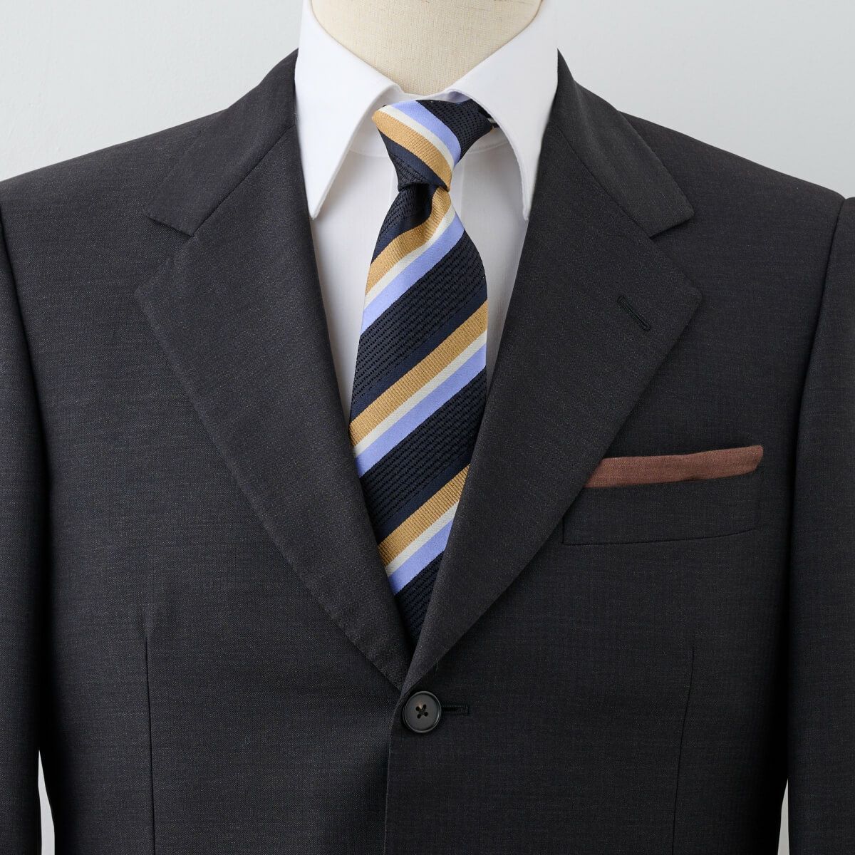 フレスコタイ・ネクタイ  NF-037-NAVYBLUE-コーディネートイメージ2