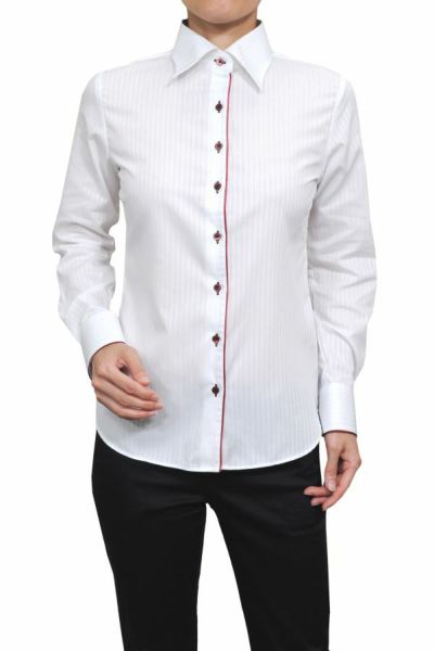 レディースシャツ　6071-F06-1-WHITE-