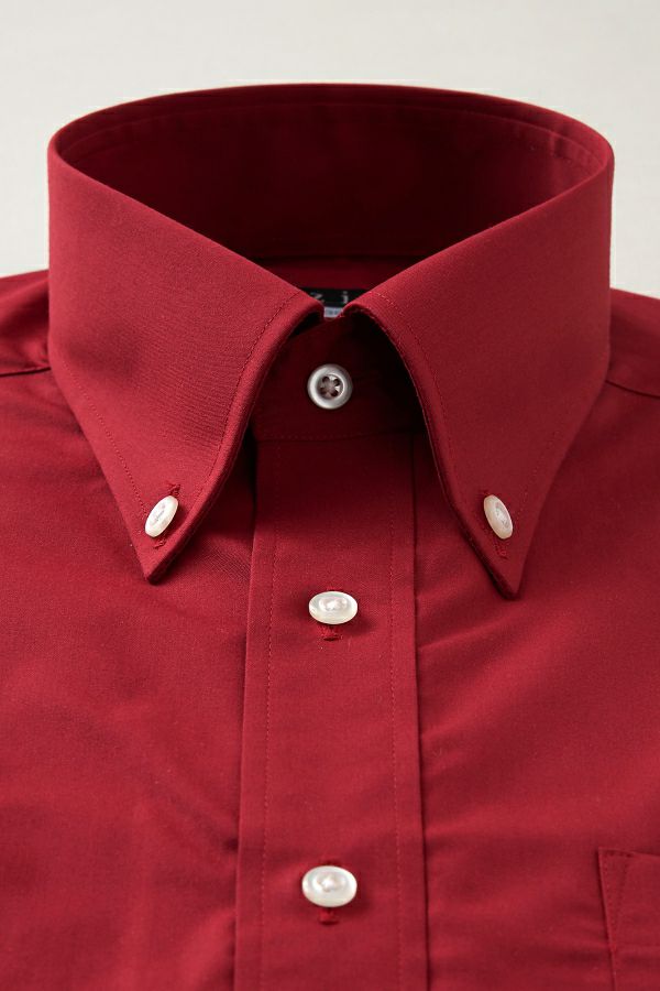 ワイシャツ 形態安定 赤シャツ 衿 8011-D-RED