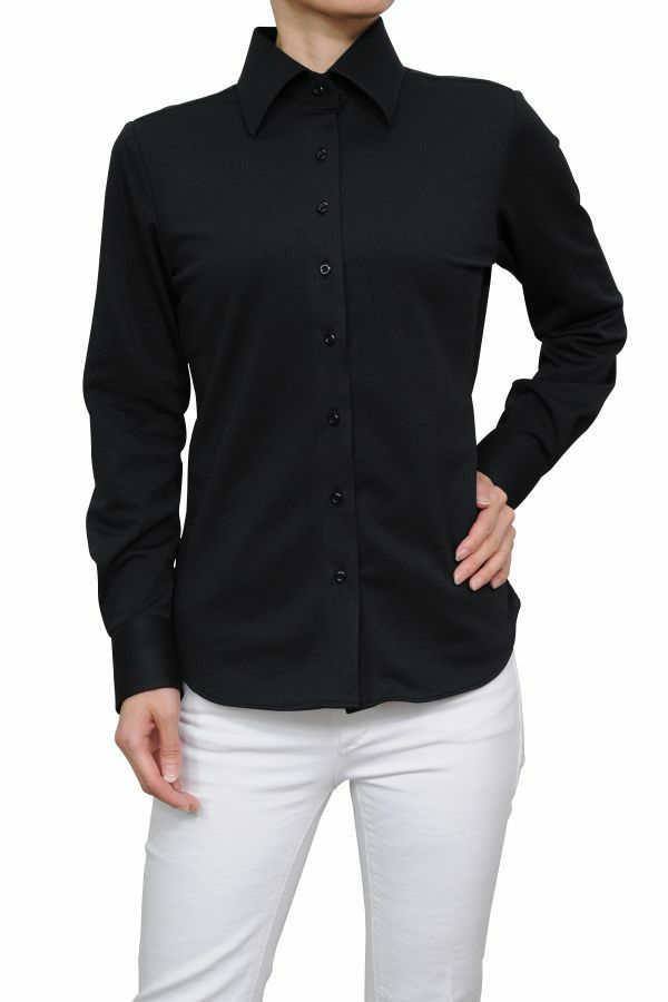 黒シャツ ブラック メンズ仕立てのレディースシャツ ブラウス Ozie 公式通販 オジエ