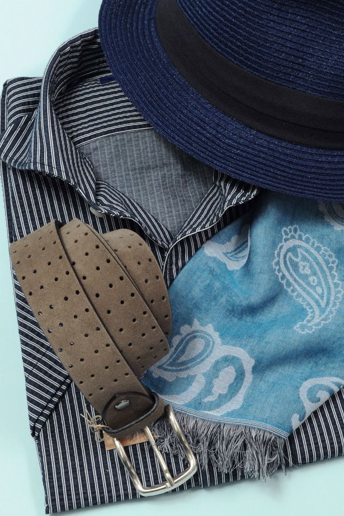 ストール MS-Q-KEM2122-24-SAXBLUE-コーディネート