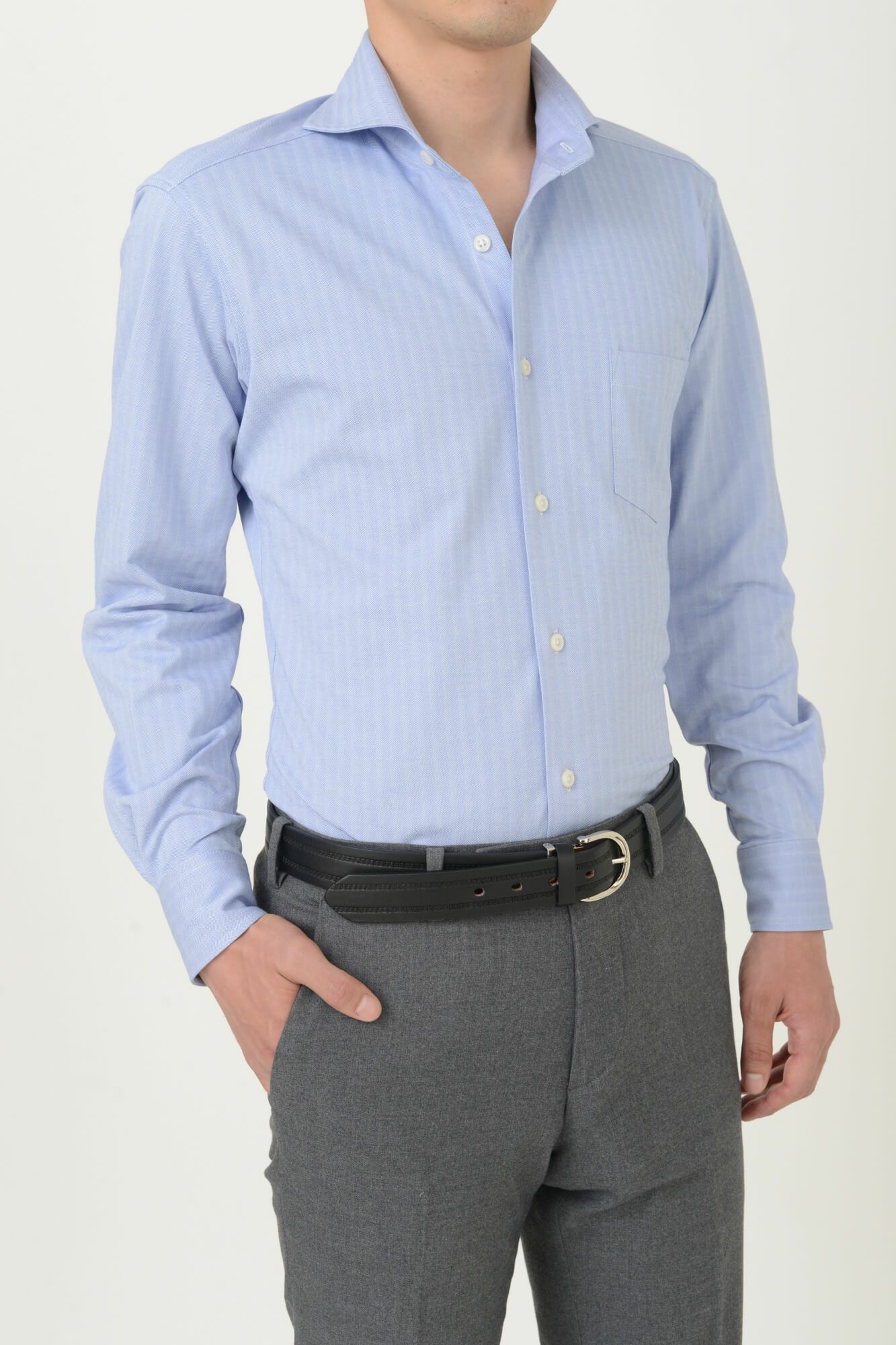 ワイシャツ・ニットシャツ 8014-O01A-BLUE-イン