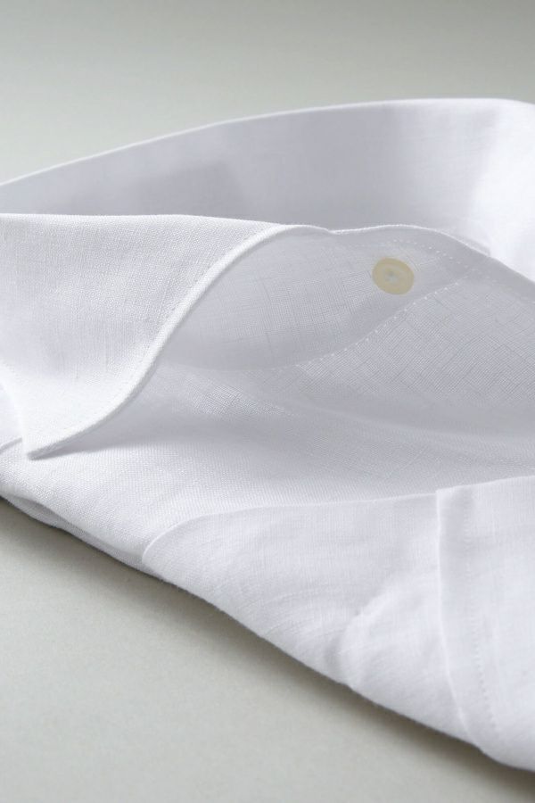 リネンシャツ・麻シャツ 8045ASS-A04A-WHITE-衿2