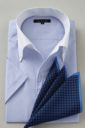 ワイシャツ・カッターシャツ・半袖 8051SSCL-A04A-BLUE-コーディネートイメージ