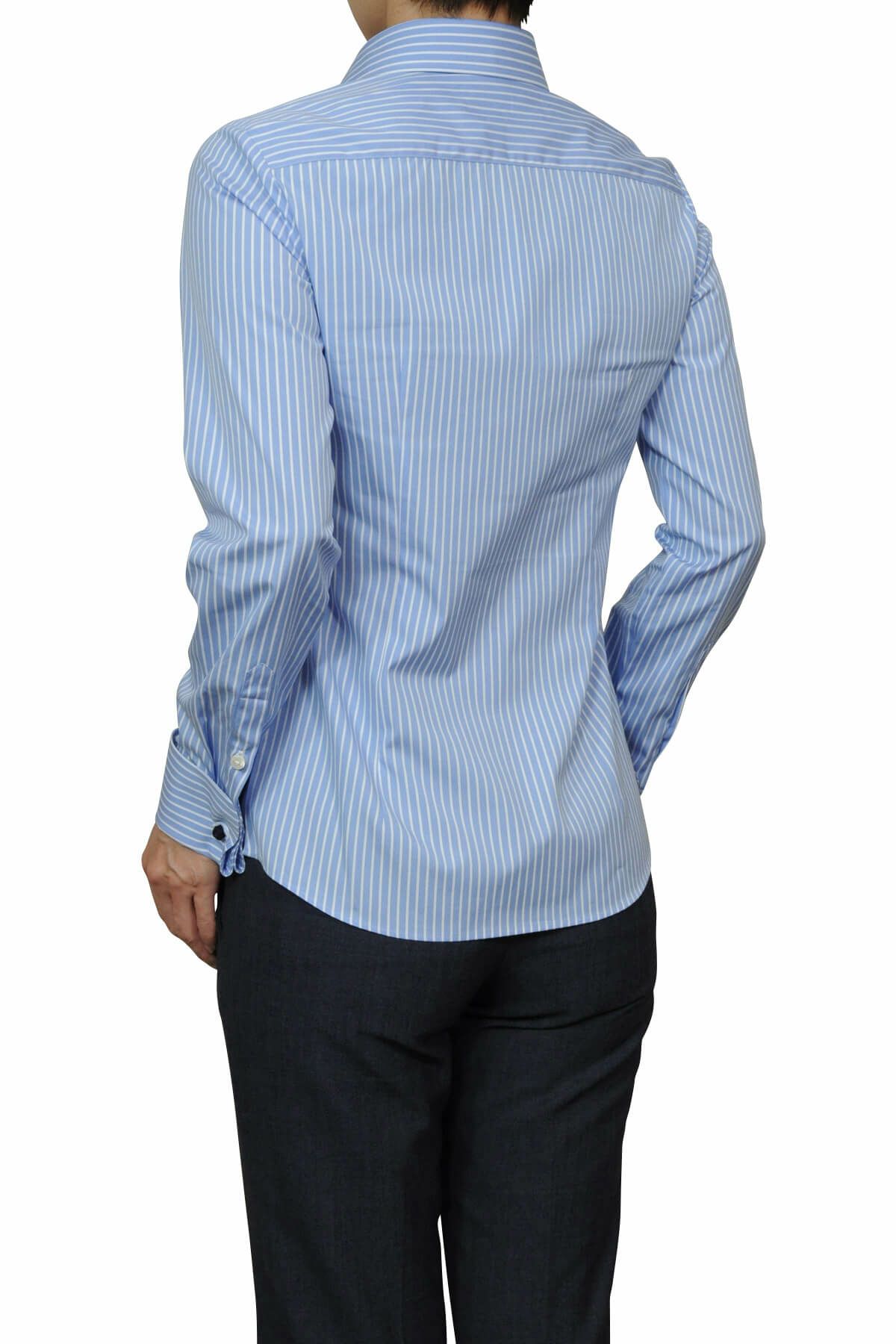 レディースシャツ ブラウス 6066-J06-1-SAX-バック