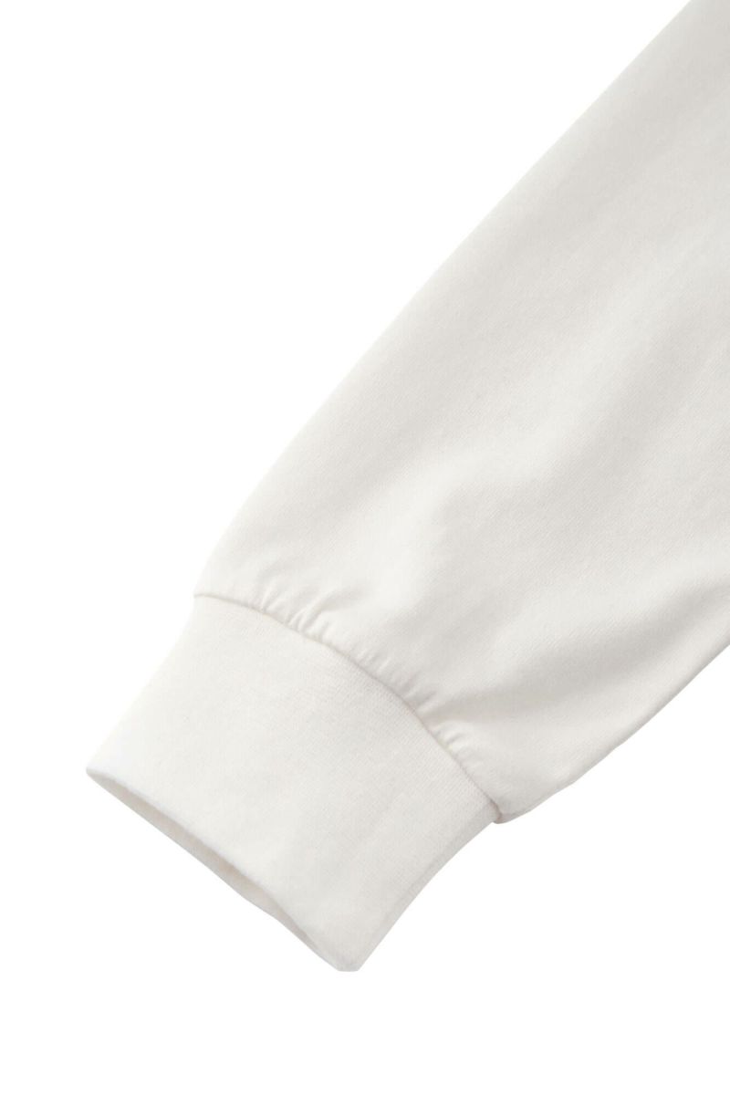 メンズ 長袖Tシャツ ホワイト袖口