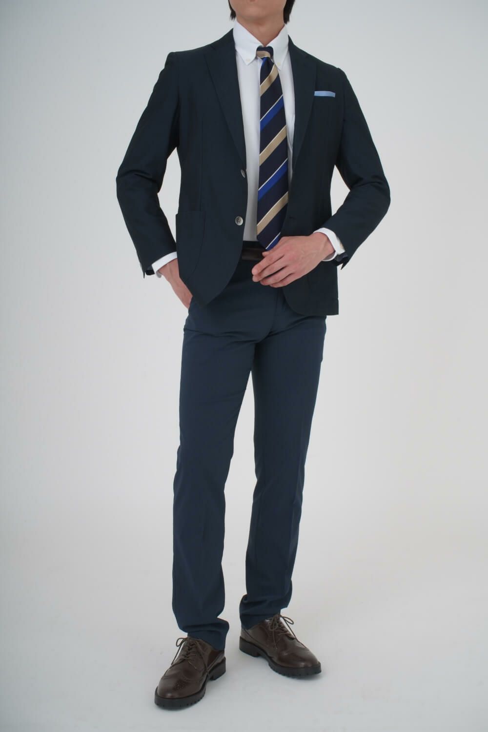 ニットシャツ・ワイシャツ 8013-U04A-WHITE-コーディネート5