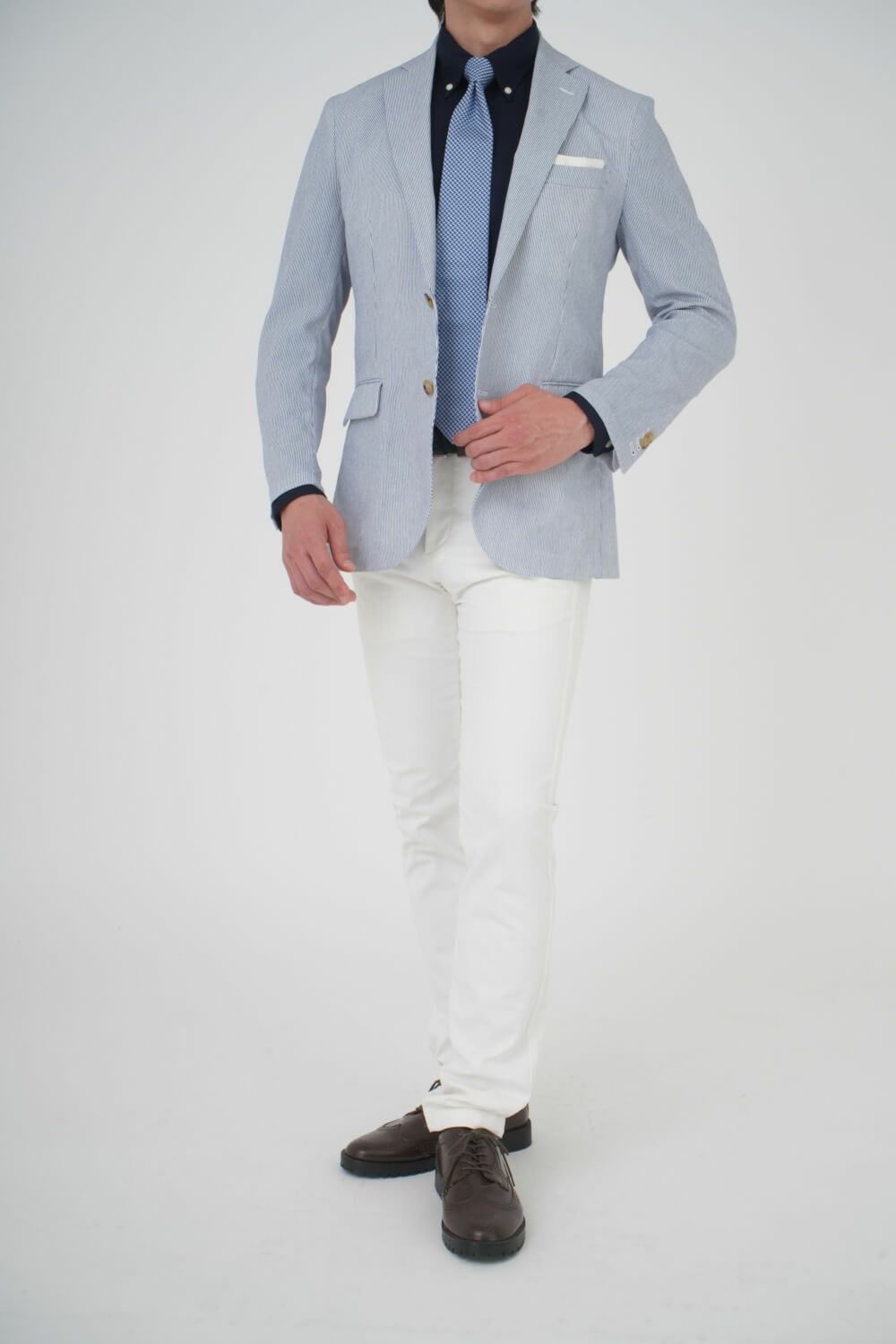 ニットシャツ・ワイシャツ 8013-U04B-NAVY-コーディネート5