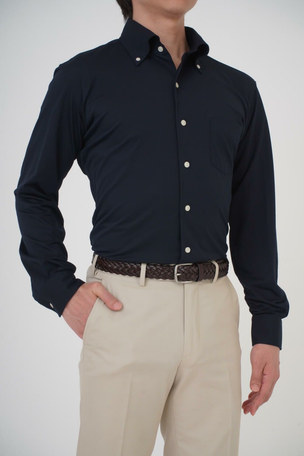 ニットシャツ・ワイシャツ 8054-U04B-NAVY-タックイン2