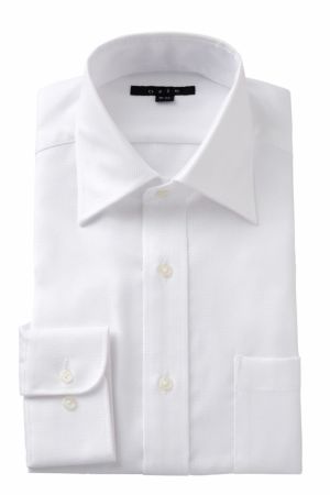 【メンズ・ドレスシャツ・ワイシャツ】ナチュラルフィット・プレミアムコットン・形態安定・ワイドカラー・SALE