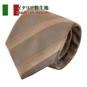 【ネクタイ・イタリア製生地】レジメンタル・ゴールド・日本製