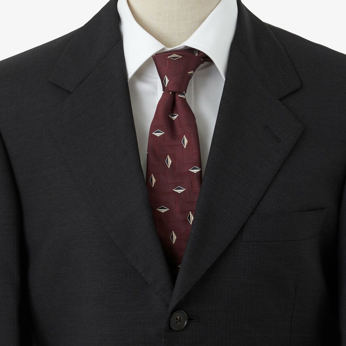 ネクタイ NI-352-WINERED-コーディネート