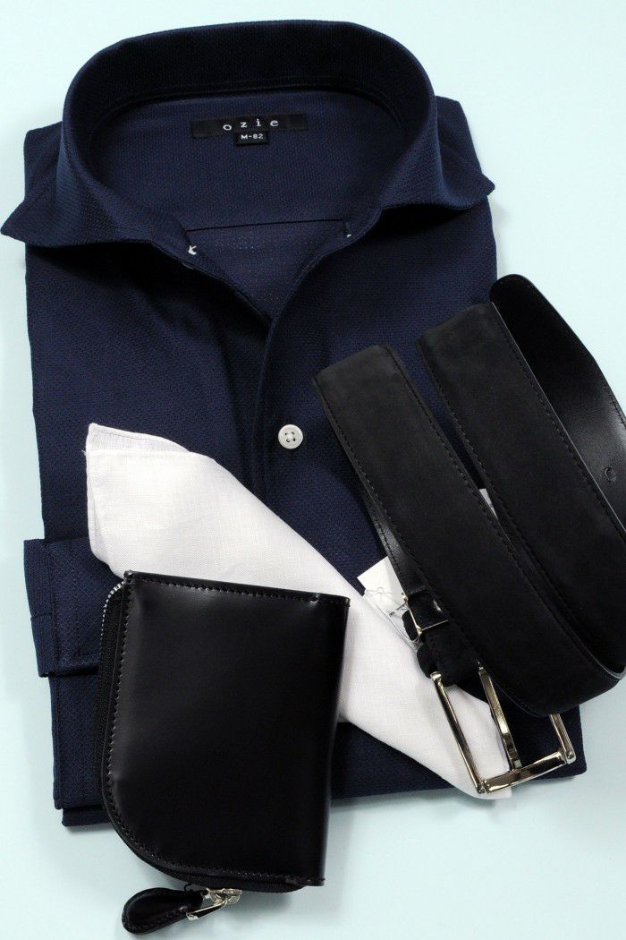 ワイシャツ 8045-R03B-NAVY-コーディネートイメージ2