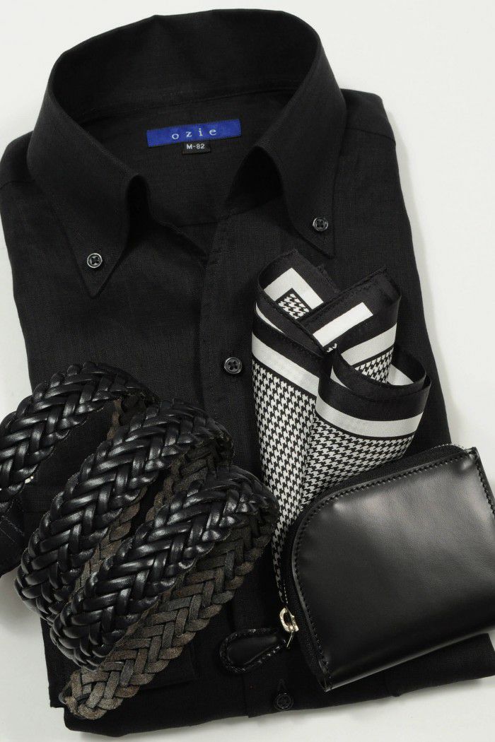 ワイシャツ 8044A-R03A-BLACK-コーディネートイメージ2