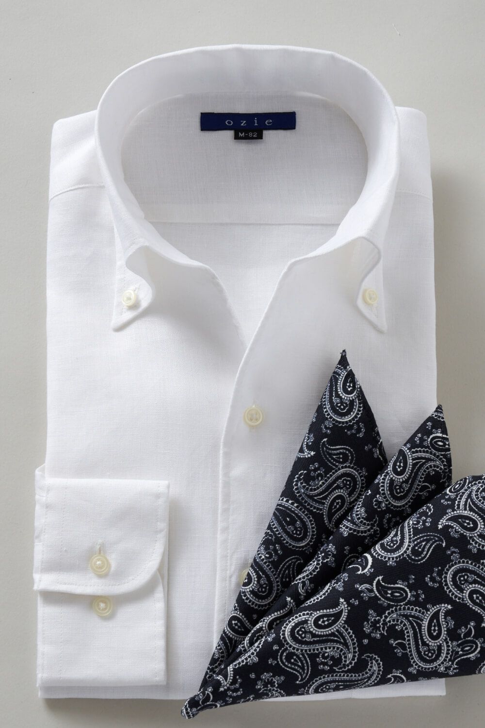 麻シャツ 8044A-R03C-WHITE-コーディネートイメージ