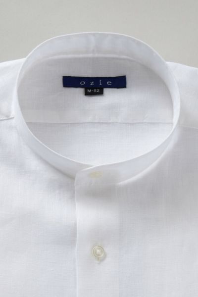ホワイトリネンボタンシャツ 長袖 LIL VENDARS シャツ 抗菌防臭付きオックスフォード長袖ボタン