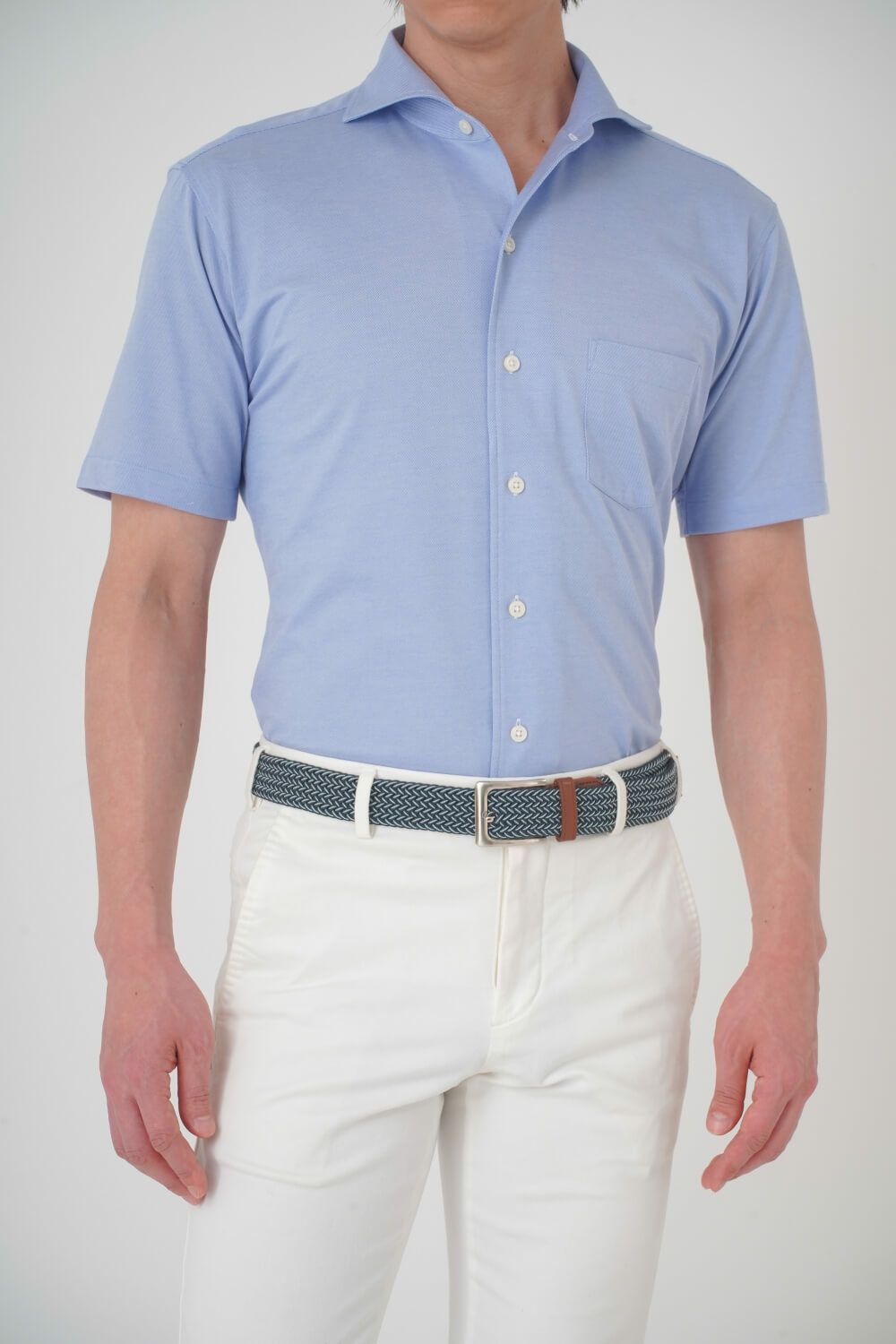 ワイシャツ・ニットシャツ・半袖 8055SS-R04B-BLUE-イン