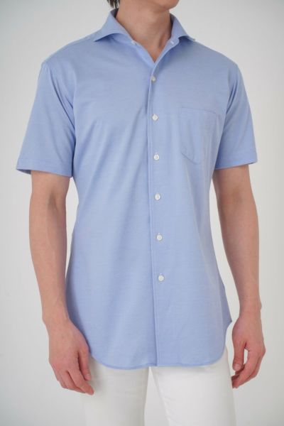 美品　Blu Breブルブレ グラフィック ボタン付きシャツ 半袖 ニット 2 美品 Blu Breブルブレ グラフィック ボタン付きシャツ 半袖