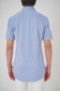 ワイシャツ・ニットシャツ・半袖 8055SS-R04B-BLUE-バック