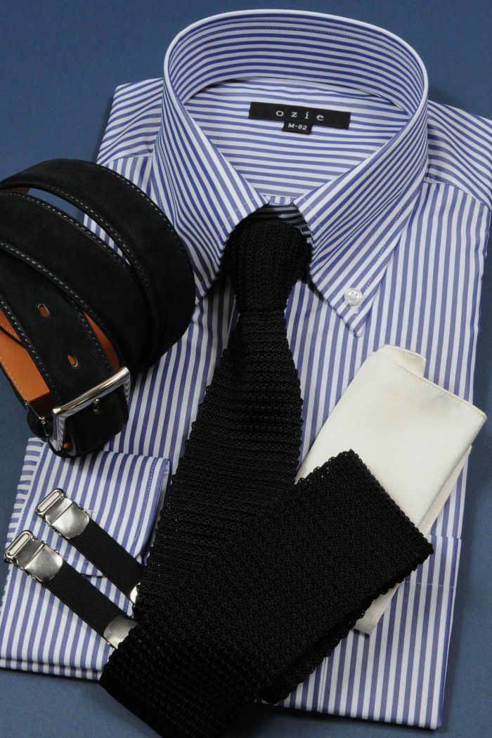 ワイシャツ 8009SD-R07B-NAVY-コーディネートイメージ2