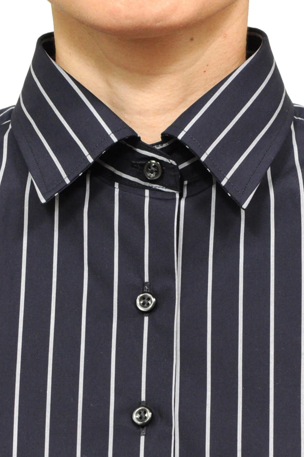 レディースシャツ 6066-L10-NAVY-衿1