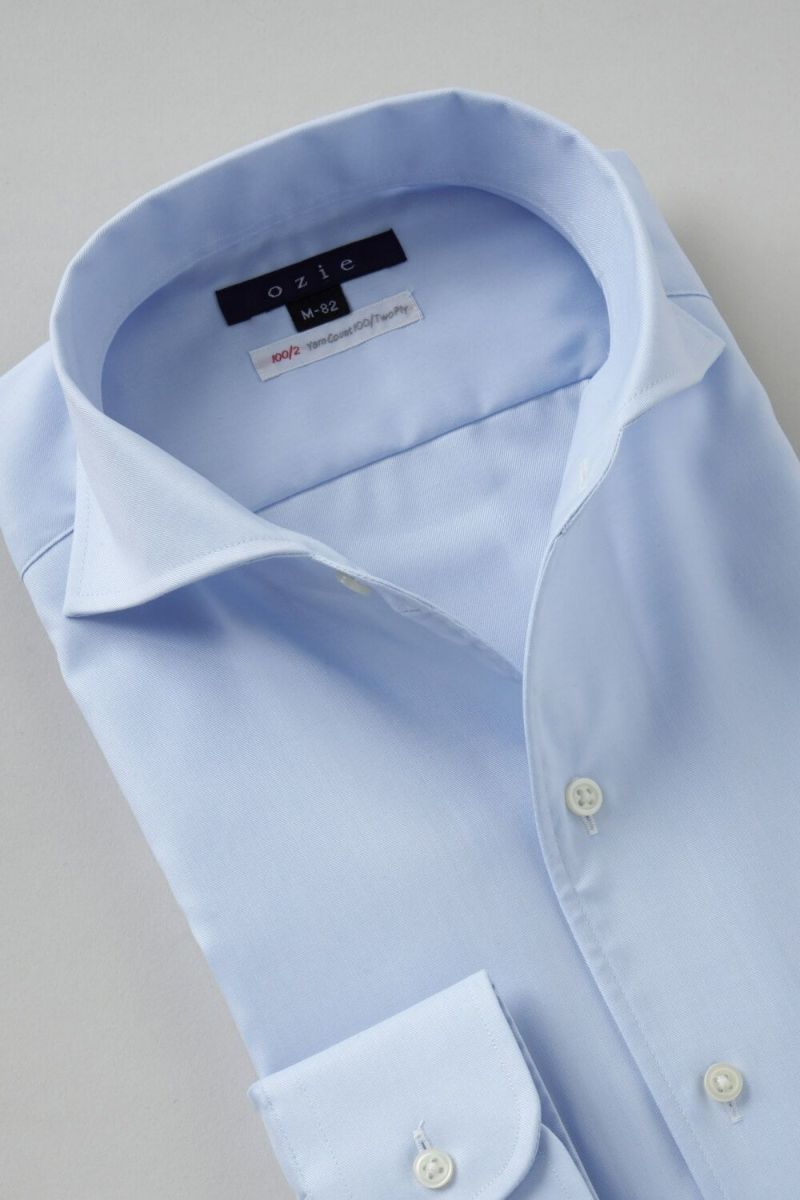 ワイシャツ 8045P-R12B-SAX-衿1