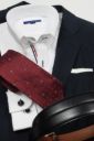 ネクタイ NI-361-WINERED-コーディネート1