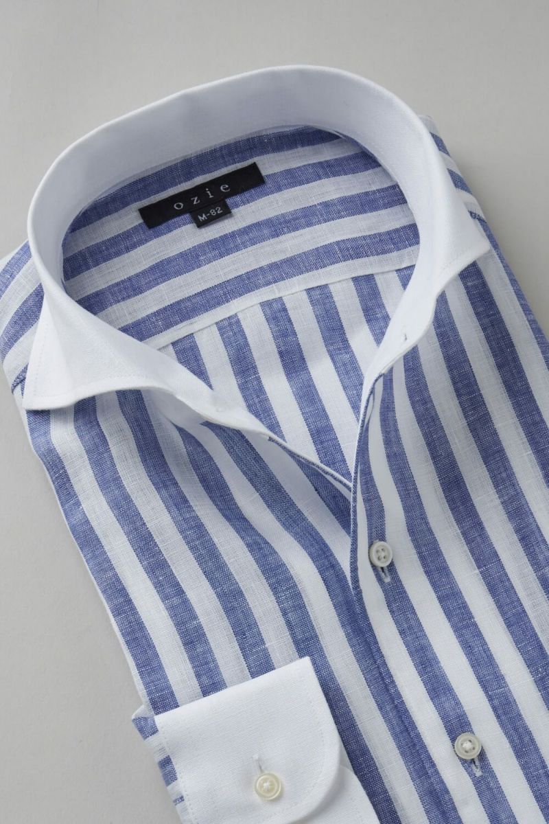 ワイシャツ 8045ACL-B03A-NAVY-衿1