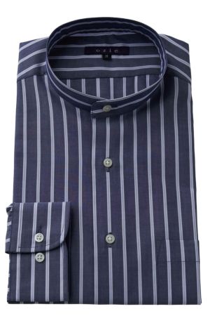 【メンズ・ドレスシャツ・ワイシャツ】レギュラーフィット・ブロード・スタンドカラー・SALE