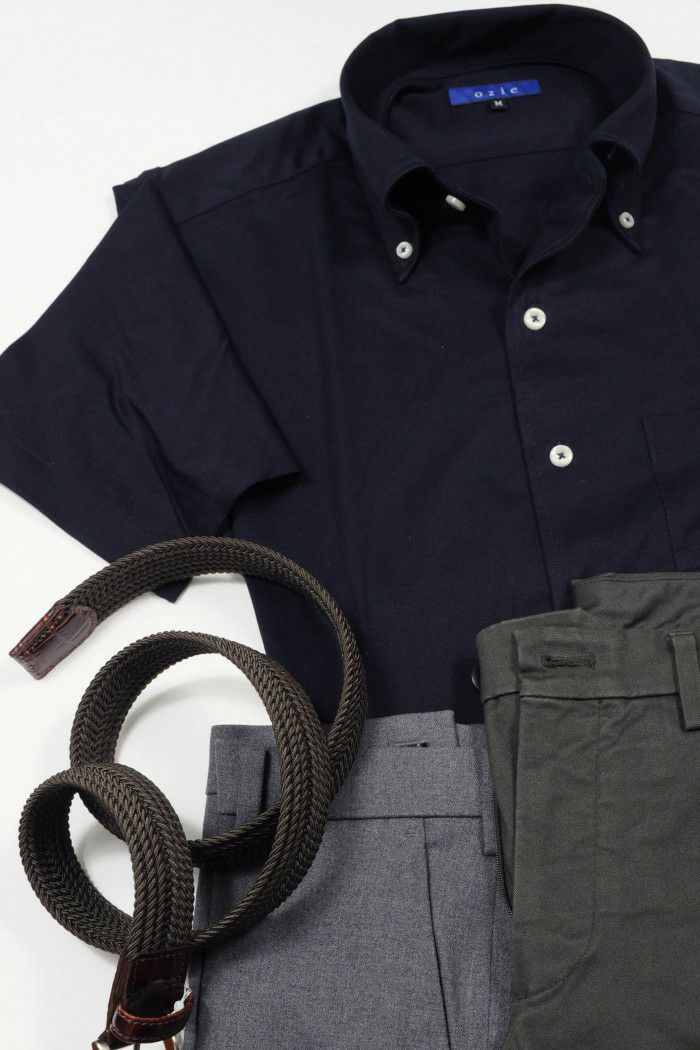 ワイシャツ・ニットシャツ・半袖 8054SS-B04A-NAVY-コーディネートイメージ5