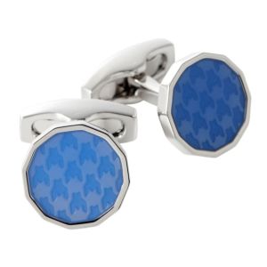 【カフリンクス・カフスボタン】サイモンカーター・イギリス製・DOGTOOTH ENAME Llight blue・多角形