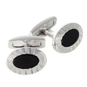 【カフリンクス・カフスボタン】サイモンカーター・イギリス製・ALLEGRO onyx・楕円形