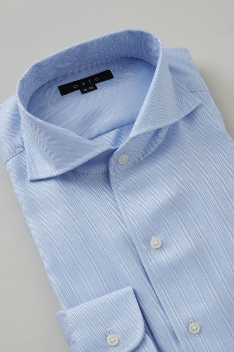 ワイシャツ 8045-B04B-SAX-衿3