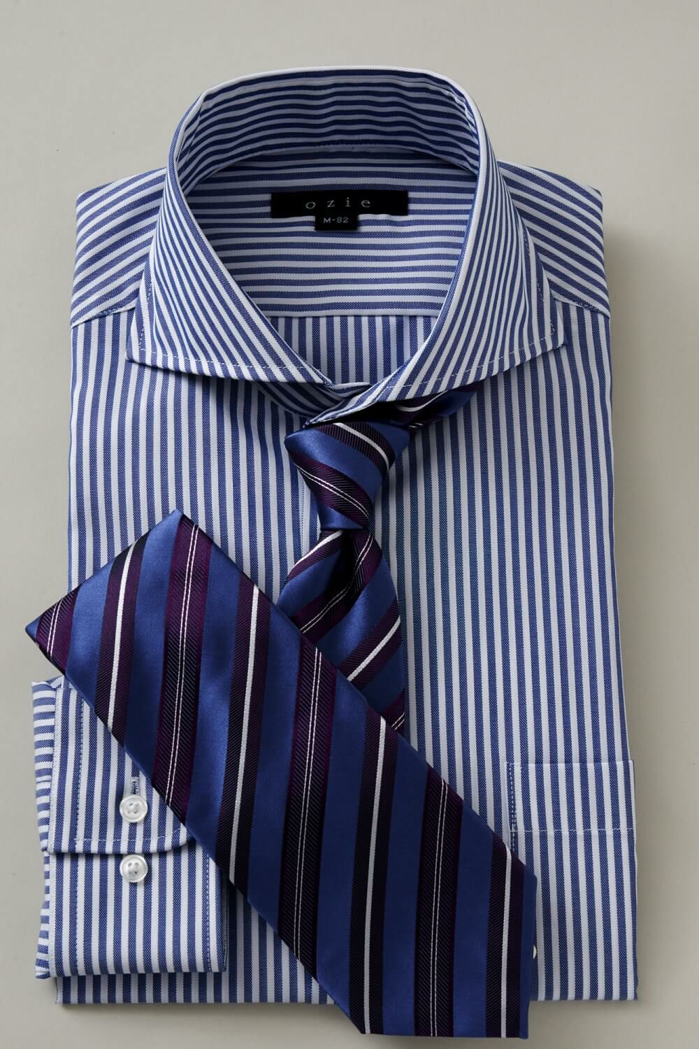 ワイシャツ・ドレスシャツ 8070SD-B06A-NAVY コーディネート