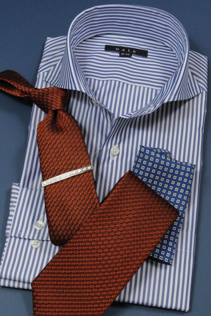 ワイシャツ・ドレスシャツ 8070SD-B06A-NAVY コーディネート1