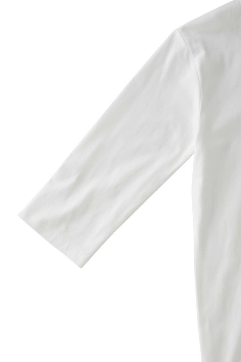 メンズ 七分袖Tシャツ  ホワイト 袖口