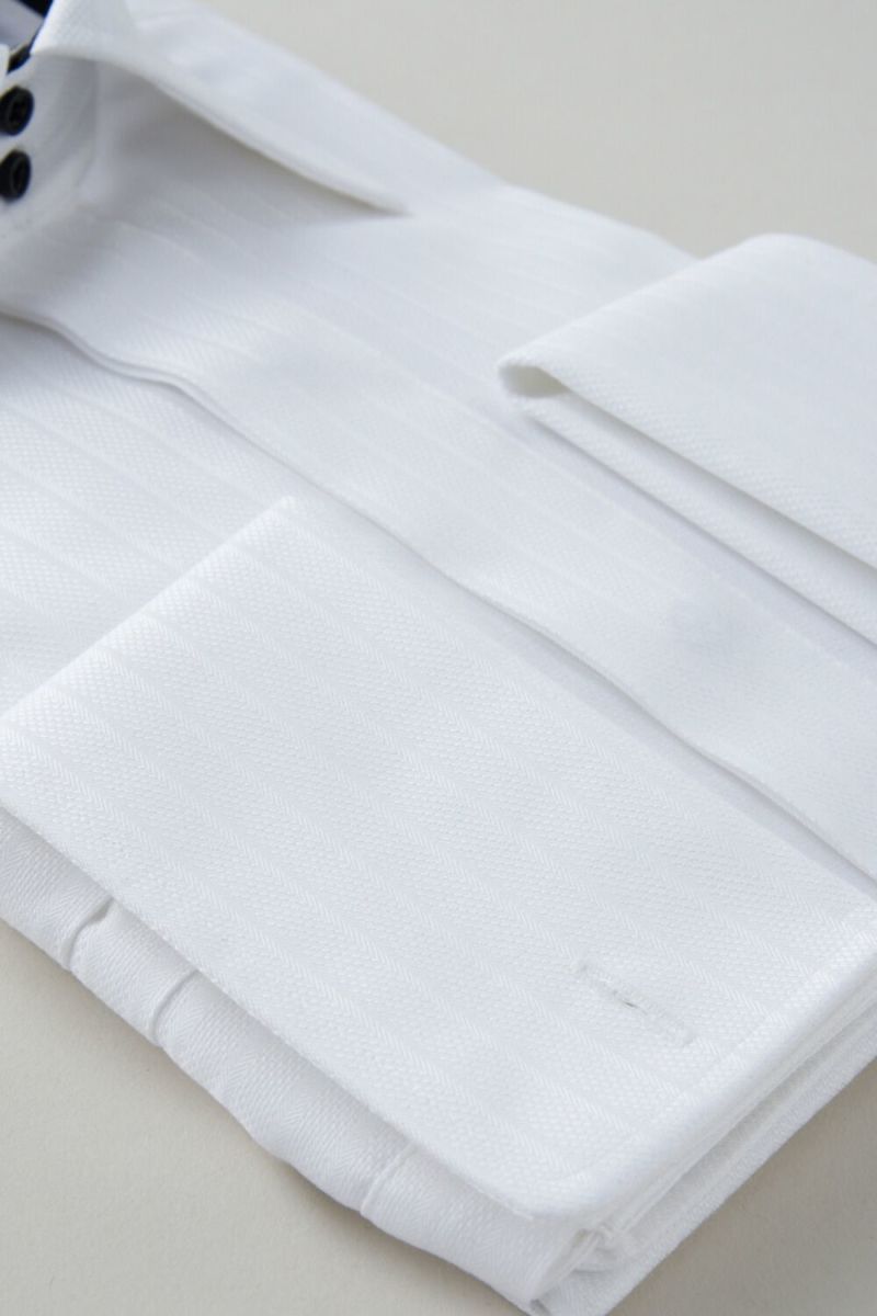 ワイシャツ 8066H-B10A-WHITE-カフス